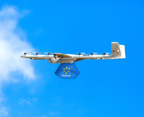 Drone Carrying Walmart Bag